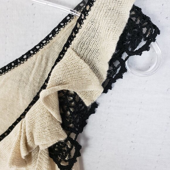 Banana Republic Silk Linen Asymmetric Gathered Top Tank Ruffled Boho Twee size S - Picture 4 of 11